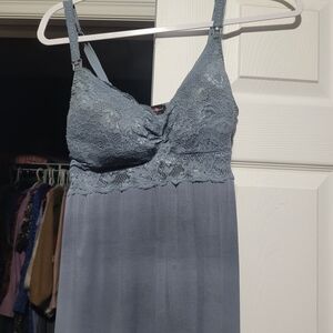 Cosabella Slate Blue Lace-Trim Chemise